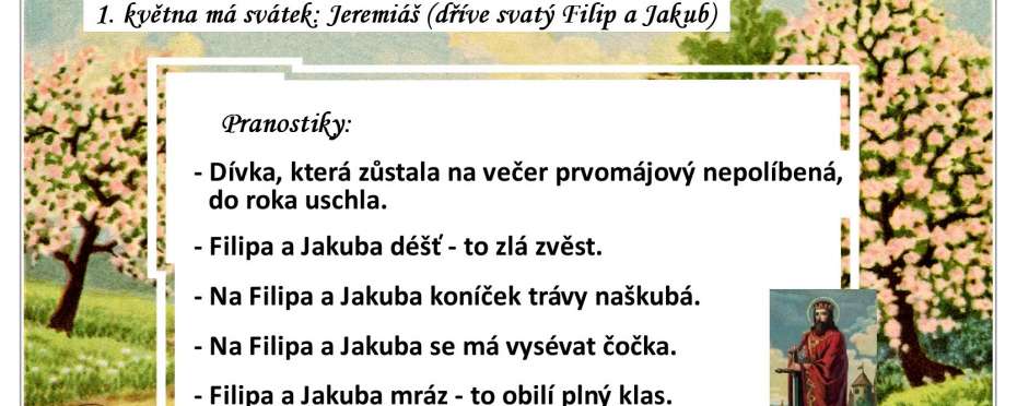 Pranostiky na den 1. 5.