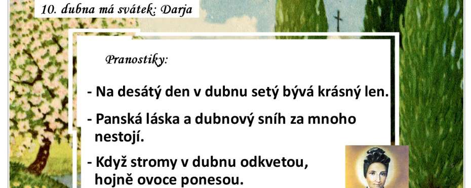 Pranostiky na den 10. 4.