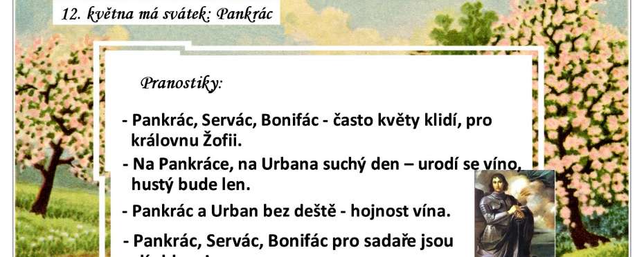 Pranostiky na den 12. 5.