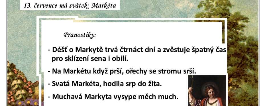 Pranostiky na den 13. 7.