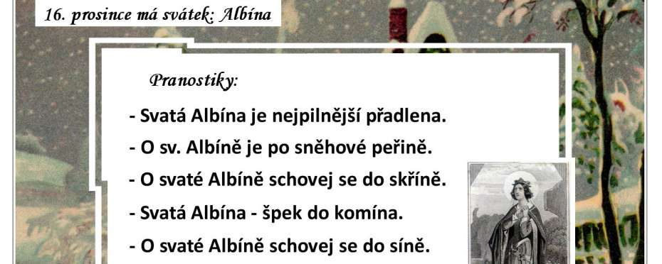 Pranostiky na den 16. 12.