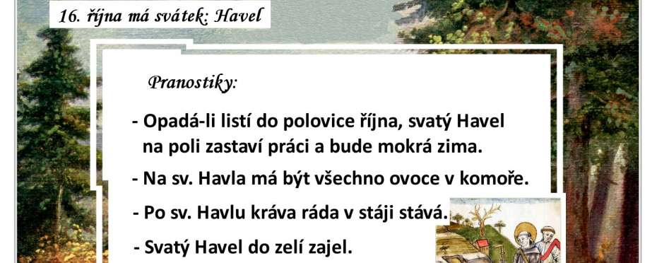 Pranostiky na den 16. 10.