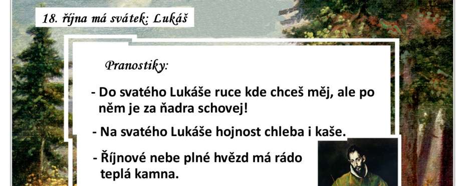 Pranostiky na den 18. 10.