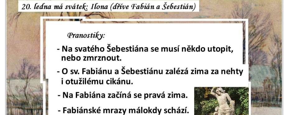 Pranostiky na den 20. 1.