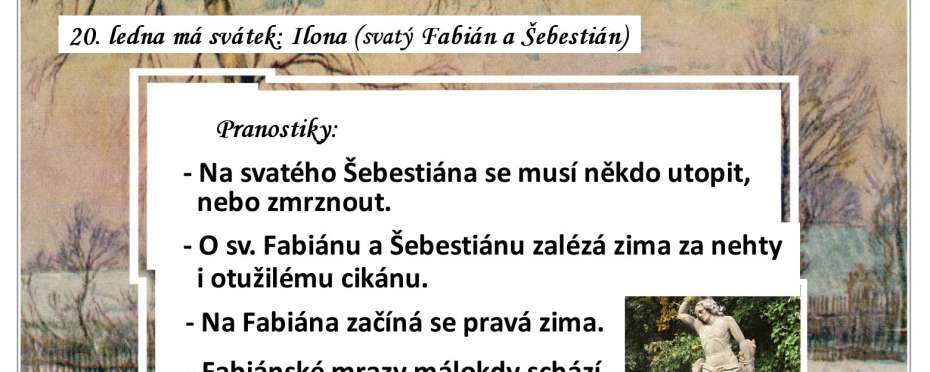 Pranostiky na den 20. 1.