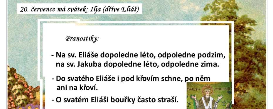 Pranostiky na den 20. 7.