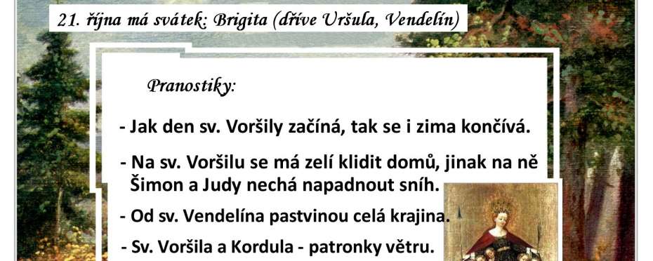 Pranostiky na den 21. 10.