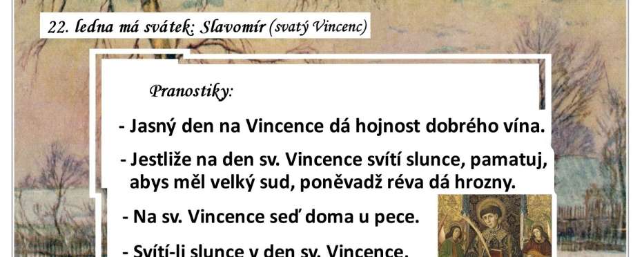 Pranostiky na den 22. 1.