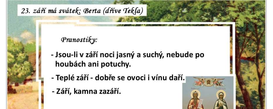 Pranostiky na den 23. 9.