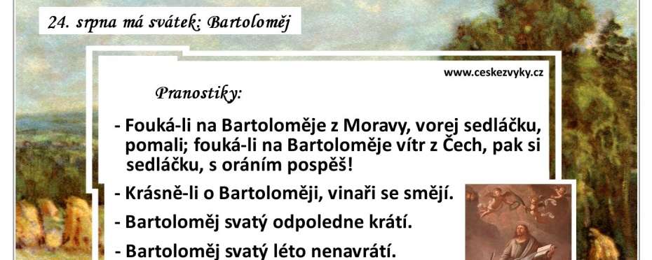 Pranostiky na den 24. 8.