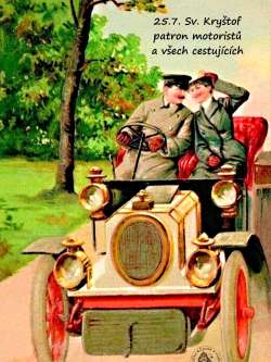 Sv. Kryštof, patron motoristů, cestujících...