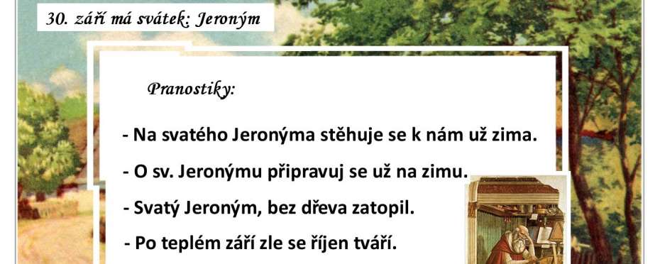 Pranostiky na den 30. 9.