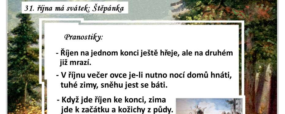 Pranostiky na den 31. 10.