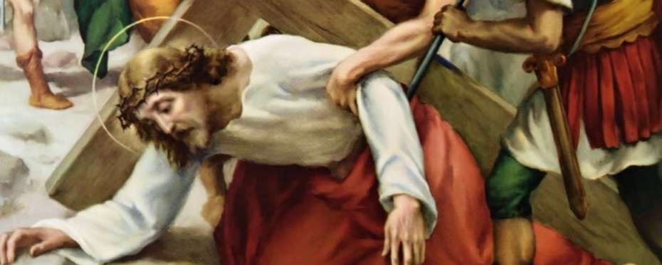 Křížová cesta - 3. zastavení – Ježíš padá pod křížem poprvé