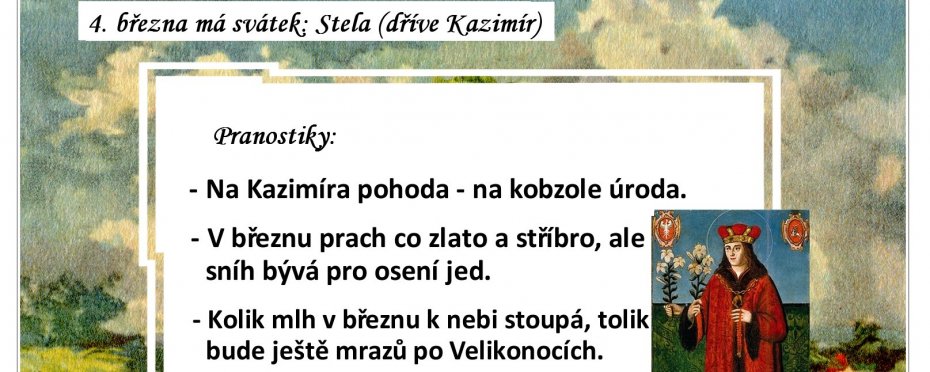 Pranostiky na den 4. 3.