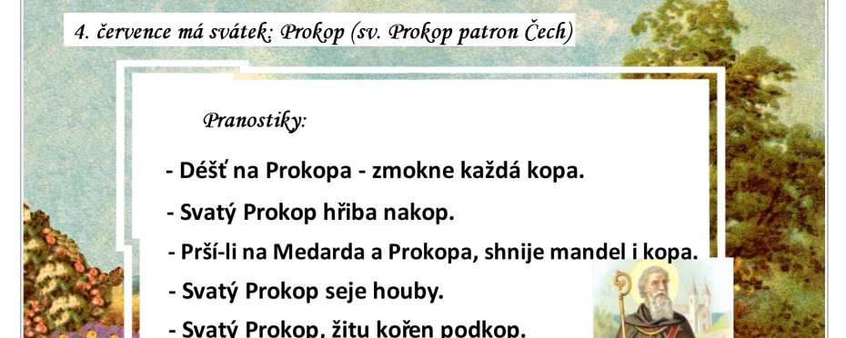 Pranostiky na den 4. 7.