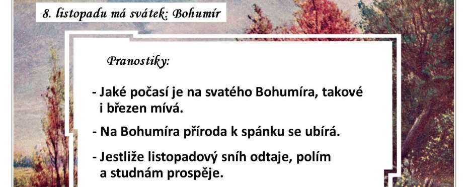 Pranostiky na den 8. 11.