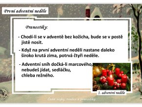 První adventní neděle, pranostiky
